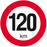 Maximumsnelheid 120 voor voertuig 1